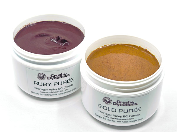 Gold and Ruby Purees. Grape Pomace. Ingredient Solutions, Sodium Reduction, Sweetener Reduction, Upcycle, Shelf Life Extension, Flavour Enhancement
