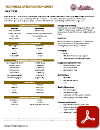 Crush Dynamics Gold Puree Technical Specifications